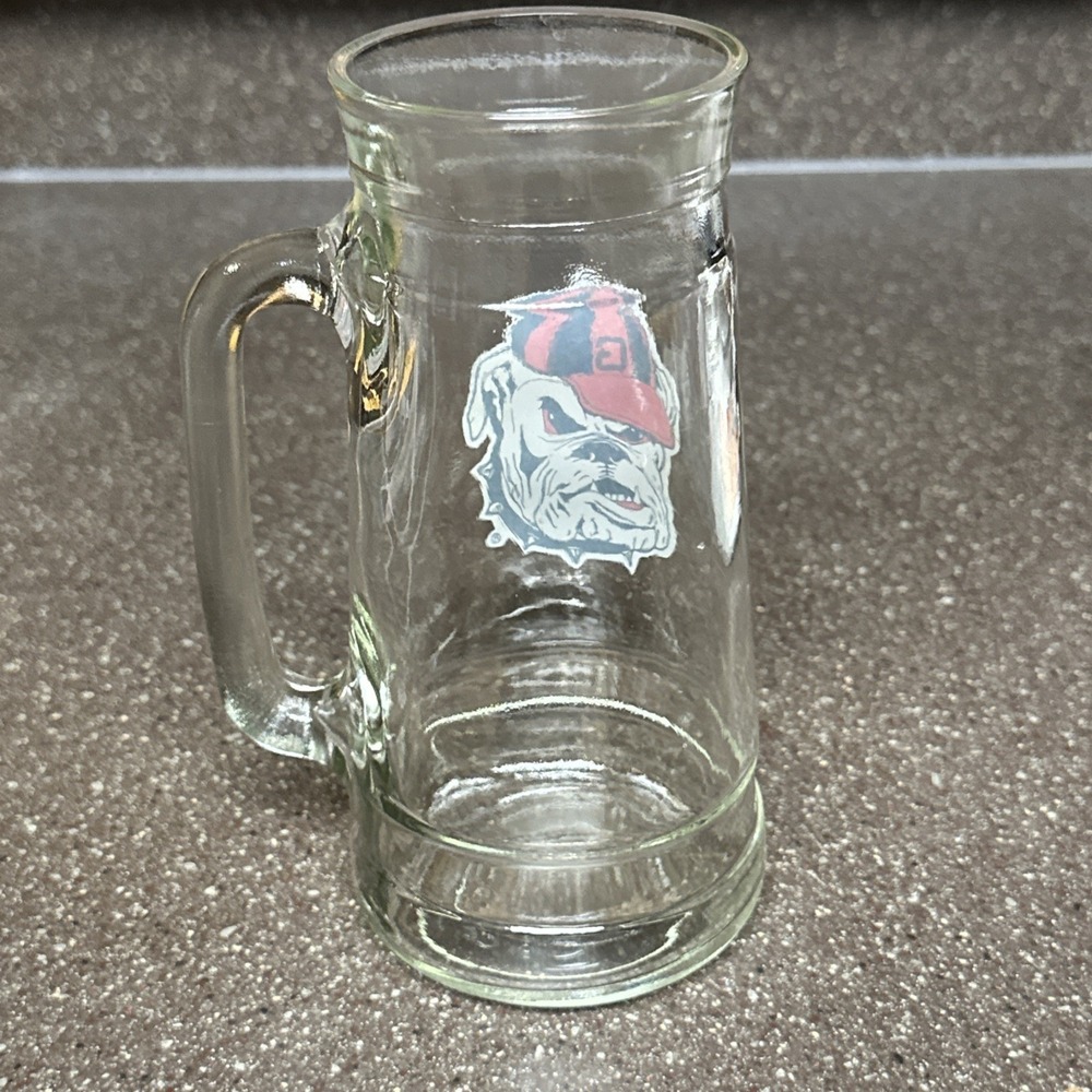 University of Georgia Bulldogs 7" Beer Mug Glass Stein UGA Logo Barware Man Cave - Picture 5 of 9